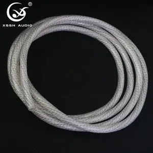 Kabel Catu Daya YIVO XSSH OEM ODM Audio DIY HiFI Hi-End 9 Core 8N OFC + Kabel Daya AC OD 13Mm Perak Murni untuk Steker