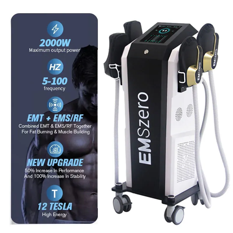 Portable Ems New Rf Machine With 2 Handles Or 4 Handles Muscle Training Ems Muscle Stimulator Body Slimming Fat Burning