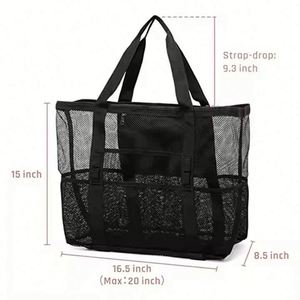 Sac de plage fourre-tout imperméable grande capacité avec logo personnalisé, doublure en polyester, idéal pour le shopping, les voyages et les accessoires de natation (vente en gros) - Product Image 2