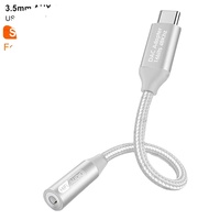 Adaptateur audio USB-C vers 3,5 mm avec boîtier métallique, câble DAC HiFi pour ordinateur et iPhone 15 Pro Max