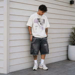 T-Shirt Oversize OEM in Cotone 100% da 240gsm, Senza Motivi, per Uomo - Product Image 1