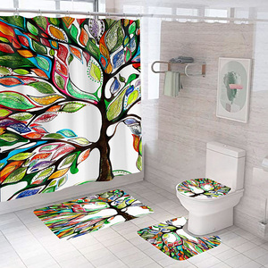 Full of Live Extra Long Bath Decorativo 3D Impresión digital Planta Gato Árbol Cortina <span class=keywords><strong>de</strong></span> ducha colorida - Product Image 5