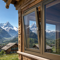 Ventana Moderna de Aluminio Personalizada, Insonorizada, Eficiente Energéticamente, con Vidrio Bajo Emisivo para Hoteles, con Mosquiteras