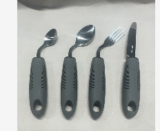 Ustensiles adaptatifs 4 pièces pour tremblements des mains, personnes âgées, arthrite, Parkinson - Ensemble d'ustensiles adaptés, ensemble de <span class=keywords><strong>couverts</strong></span>, ensemble de <span class=keywords><strong>couverts</strong></span> - Product Image 1