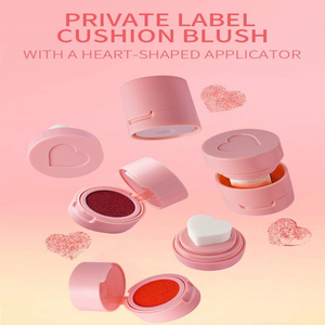 Étui de maquillage en plastique rose en forme de cœur, vide, pour blush coussin d'air estompable, idéal pour les cosmétiques - Product Image 4