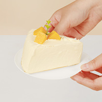 Ensemble de vaisselle jetable en plastique pour pâtisserie, gâteaux, desserts, couteaux, fourchettes et assiettes, idéal pour les fêtes d'anniversaire, emballé individuellement, impression commerciale