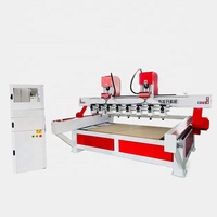 Routeur CNC multi-têtes 1325 robuste de conception spéciale pour la fabrication de meubles avec pompe à engrenages NC Studio PLC pour la découpe du bois