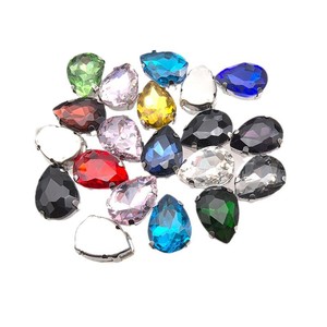 Accesorios para vestidos de novia DIY con base puntiaguda en forma de gota de agua, broca de garra cosida a mano irregular y broca de cristal. - Product Image 5