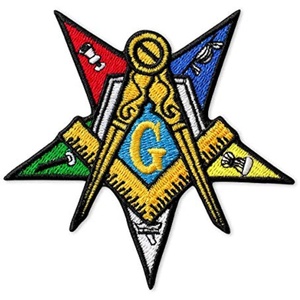 Bán buôn tùy chỉnh masonic thứ tự của các ngôi sao phía đông thêu vá sắt trên masonic logo cho quần áo - Product Image 1