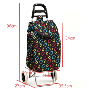 Folding Shopping Bag With Wheels Lightweight Supermarket Carts Reusable Grocery Foldable Collapsible Shopping <b>Trolley</b> Cart Bags - Product Image 2