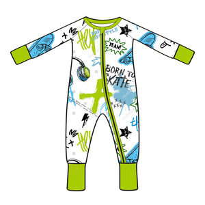 ชุดบอดี้สูทพิมพ์ลายน่ารักสำหรับฤดูร้อนเสื้อผ้าเด็กผู้หญิงพร้อมซิปทำจากผ้าไผ่เนื้อนุ่มคอลเลกชันฤดูใบไม้ผลิ - Product Image 5