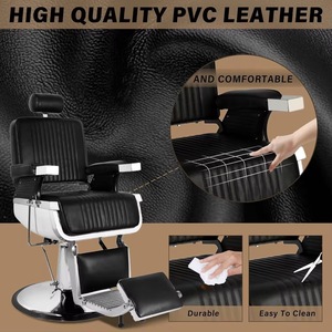 Classic Men's Barber <b>Chair</b> Heavy Duty Hydraulic 360° <b>Swivel</b> Salon Furniture Premium <b>Leather</b> Customizable for Salon Studio Setup - Product Image 5