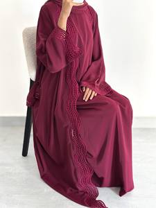 Abaya EID 2026 Dubaï, Nouveau Design Élégant, Abaya en Dentelle Nida, Robe Intérieure, Ensemble 2 Pièces, Abaya de Luxe, Robe Musulmane pour Femmes, Vêtements Islamiques - Product Image 5
