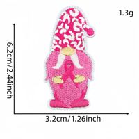 Patch brodé ruban rose avec cœur et lettres pour vêtements et sacs, appliqué thermocollant avec dos adhésif, fil polyester