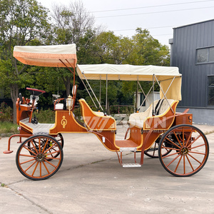 Charrette électrique rétro européenne avec emblème doré et roues à rayons pour défilés en plein air, parcs et cérémonies - Product Image 1