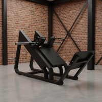 Máquina de prensa de piernas LENDON 2 en 1, color negro mate, equipo de prensa de piernas de 45 grados, máquina compacta