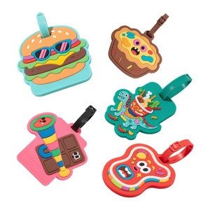 Factory Custom Silicone Embossed Children Travel Luggage Tags <b>Strap</b> Eco Friendly Pvc Rubber Luggage Hang Tag Backpack Name Tag - Product Image 1
