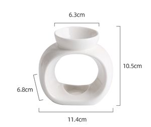 Chaudron huiles de parfum essentielles chauffe-cire de bougie en céramique blanche bon marché <span class=keywords><strong>brûleur</strong></span> de fonte - Product Image 2