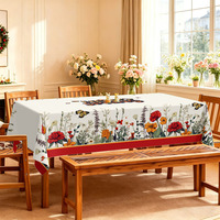 Nappe en gros imprimée papillons et roses rouges vintage pour la décoration de maison et de restaurant de style français