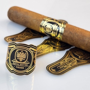 Custom Gold Foil <b>Sticker</b> for Backwoods Cigars UV Printing Embossed <b>Logo</b> Band Labels Packaging Embossed Cigar Rings - Product Image 1