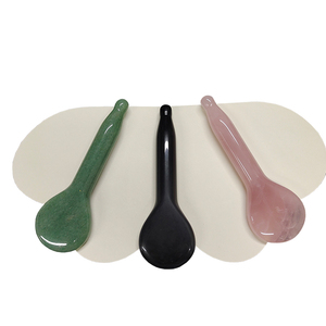 High Quality Natural Black Obsidian Stone <strong>Scrapping</strong> <strong>Massage</strong> Spoon Acupuncture GuaSha Tool - Product Image 6