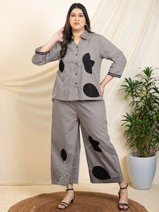 Women's Floral Ankle Length Shirt with <b>Trouser</b> Cord Set For Women Cotton Long Jumpsuits Western Dress for Women Stylish Design - Product Image 2