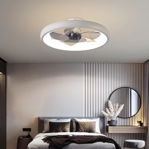 Modern <b>Metal</b> Smart <b>Fan</b>, Ultra Quiet (<30dB) DC Motor, 3-Color Adjustable, 6-Speed, 5-Blade for Bedroom, with Timing - Product Image 2
