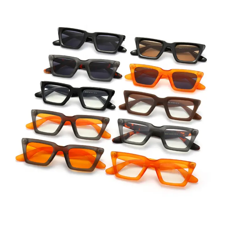 유럽과 미국의 트렌드 브랜드 캔디 컬러 오렌지 레드 그라데이션 안경 여성 사용자 정의 선글라스 로고