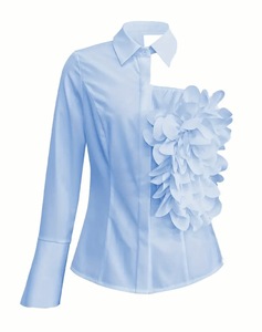 Camicetta da donna <span class=keywords><strong>monospalla</strong></span> con decorazioni floreali 3D, elegante, a maniche lunghe irregolari, per feste. - Product Image 4