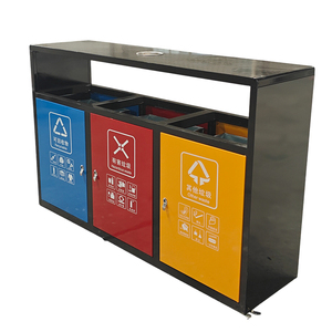 Garbage <strong>Bin</strong> Box 3 <strong>Bins</strong> <strong>Cover</strong> Steel Professional Manufacture Custom Three Separate Waste <strong>Bins</strong> for Sale - Product Image 4