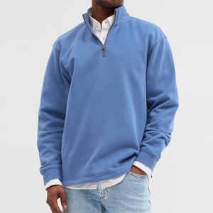 <span class=keywords><strong>Felpa</strong></span> da <span class=keywords><strong>Uomo</strong></span> con Zip e Collo Alto, Personalizzabile con Ricamo Logo, Stile Vintage da Viaggio, Pullover con Zip a un Quarto - Product Image 5