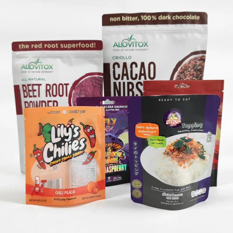 Customizable PET Food Packaging Bag Heat Seal Aluminum Foil Zip Lock for Flour Cookies Candies Biscuits