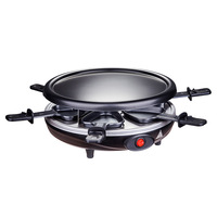 Vente directe d'usine Table ronde 3 en 1 Fonctionnalités Machine automatique à faire des crêpes au fromage au chocolat Réchauffeur Raclette Barbecue Grill