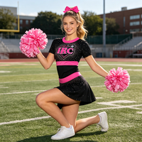 Vente flash - Uniformes de cheerleaders personnalisés noirs et verts à manches longues, design gratuit, tenue de cheerleader pour filles, design gratuit