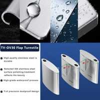 Fanglue TV-OV30 Barrière pivotante à battant en acier inoxydable avec contrôle d'accès par code QR, RFID et reconnaissance faciale, anti-collision