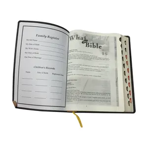 Couverture en cuir bon marché en gros commerce livres de la Bible sainte Service d'impression du cahier d'étude de la Bible