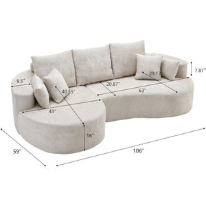 Canapé gonflable moderne en velours rembourré en forme de L, inclinable, tendance 2026, gain de place, avec faible MOQ et emballage compressé personnalisé - Product Image 5