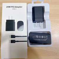 Kabel Adaptor pengisi daya cepat, Adaptor pengisi daya cepat, Adaptor USB CAdapter 25W, kabel tipe-c 3A Plug UK US EU elektronik