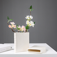 Vase en céramique personnalisable en forme de livre pour fleurs, cadeaux de Noël, décoration mignonne pour bibliothèque, vase pour les amoureux des livres, cadeaux uniques