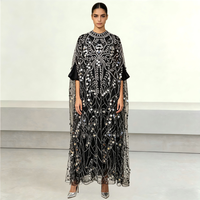 Luxuriöses Besticktes Pailletten-Kaftan-Kleid Dubai Modest Mode Vollständig Perlenbesetztes Mesh-Langes Abendkleid Eid Hochzeitsgast Formelles Outfit Maxi