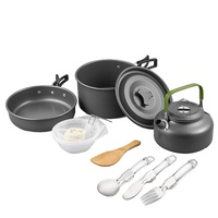 Fournitures de cuisine de camping Ensemble d'ustensiles de cuisine pliants Pot de camping Batterie de cuisine de camping portable Mess kit pour pique-nique