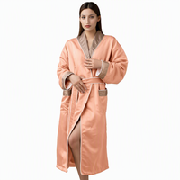 Robe de couple avec col châle en polyester tricoté double face, orange, durable pour les voyages et le quotidien, taille unique