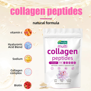 Collagène Peptides Type IIIIVX Biotine 10000mcg Acide Hyaluronique Vitamine C Sans Arôme Poudre de Protéine Multi-Collagène Beauté - Product Image 2
