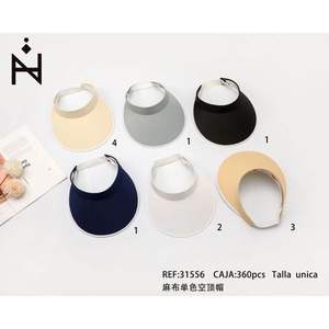 Visera de Color Sólido, Protección Solar, Unisex, Uso en Exteriores, Visera Ajustable, 100% Poliéster, Verano, Adulto - Product Image 1