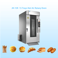 Horno de Convección Rotatorio a Gas JH 15R de 15 Bandejas, 75 kg/h, Programable, para Panadería, Galletas, Muffins y Pasteles