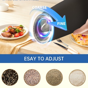 Battery Operated Salt <b>Pepper</b> Automatic Salt <b>Grinder</b> Electric Salt and <b>Pepper</b> <b>Grinders</b> with Blue LED Light Adjustable Coarseness - Product Image 3