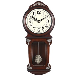 European Style Solid Wood Wall <b>Clock</b> Analog <b>Battery</b> Powered Pendulum Living Room Bedroom Dining Room - Product Image 1