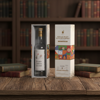 Boîte cadeau personnalisée en carton kraft ondulé recyclable pour vin et whisky, fermeture magnétique, pelliculage mat, quadrichromie, pour vodka, sodas et boissons
