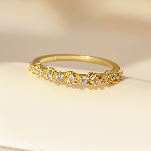 <b>Dainty</b> Wholesale Vintage Green Cubic Zirconia 18k Gold Plated <b>Rings</b> for Women - Product Image 3