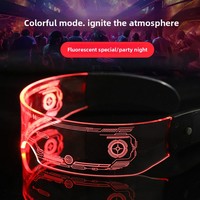 Lunettes lumineuses LED en acrylique style nid d'abeille, double commande, 12 modes personnalisables, pour festivals de musique - Vente transfrontalière à succès